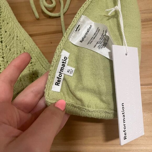 Green Reformation Knit Bikini Top - Picture 4 of 6